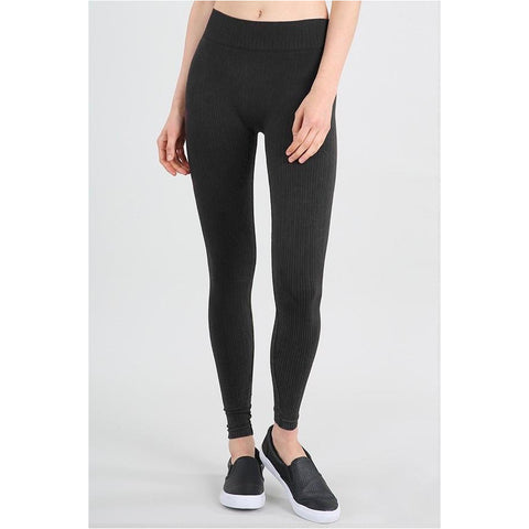 Highwaist Foil Leggings With Seam Details - 2 Colors