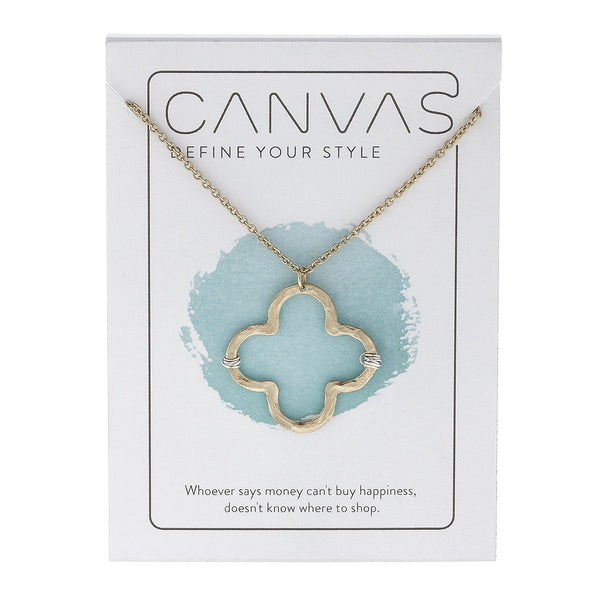 Canvas Clover Wire-Wrapped Necklace