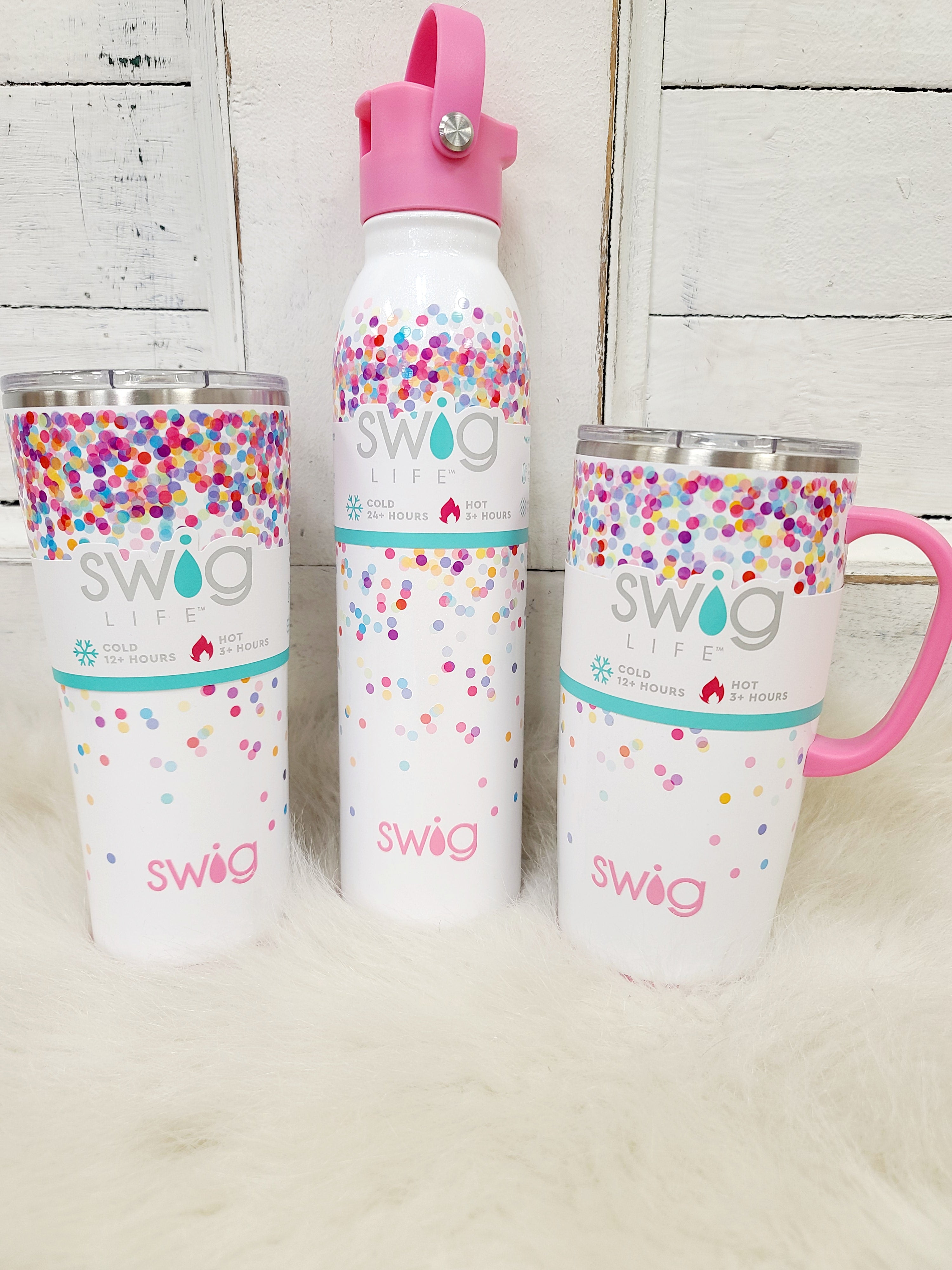 Swig Confetti & Pink Reusable Straw Set