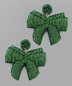 Christmas Ribbon Bow Earrings- 3 Colors