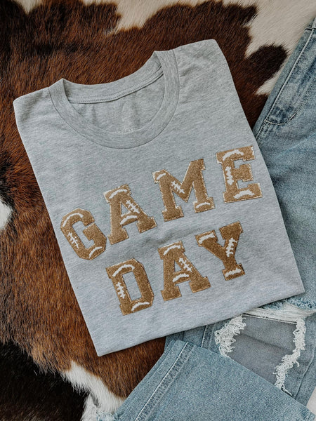 Football Lettering Applique Shirts