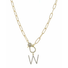 LOBSTER CLAW INITIAL NECKLACE