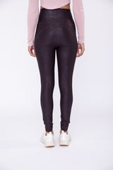 Highwaist Foil Leggings With Seam Details - 2 Colors
