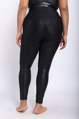 Highwaist Foil Leggings With Seam Details - 2 Colors