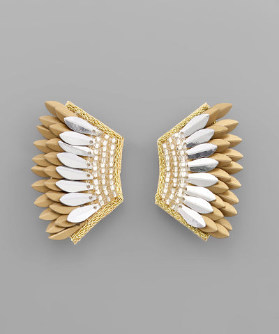 Seed Bead Wing Earrings