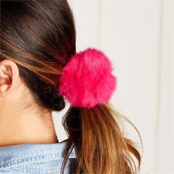 Fur Ball Ponytail Holder - A Little Bird Boutique
 - 1