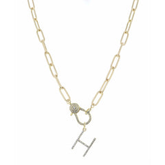 LOBSTER CLAW INITIAL NECKLACE