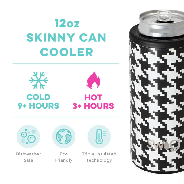 Swig Houndstooth Skinny Can Cooler (12oz)