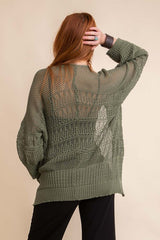 Knit Netted Cardigan-2 Colors
