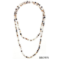 Long Agate Bead or Crystal Necklaces