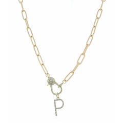 LOBSTER CLAW INITIAL NECKLACE