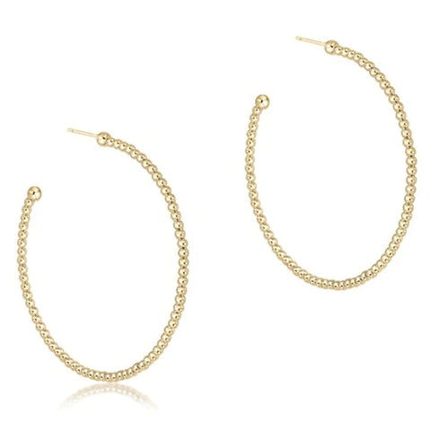 Enewton Beaded Classic Post Hoop - 2mm Gold (1"or  1.25")