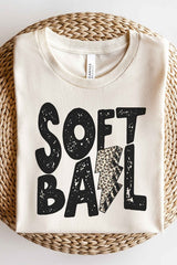 Leopard Softball Graphic T-Shirt