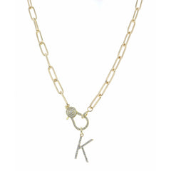 LOBSTER CLAW INITIAL NECKLACE