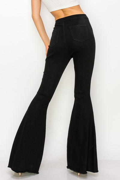 Koko High Waist Bell Bottoms-Black