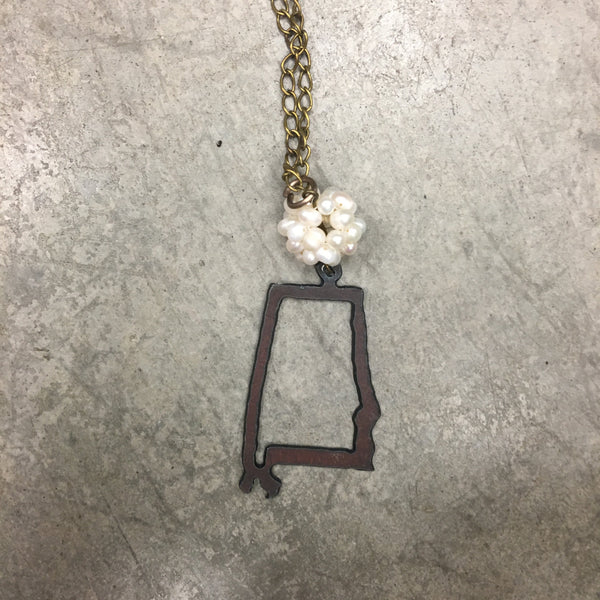 Busy B Vintage Alabama Cotton Ball Necklace