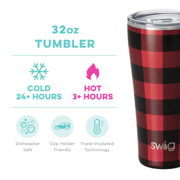 Swig Reusable Straws - Buffalo Plaid & Christmas Trees