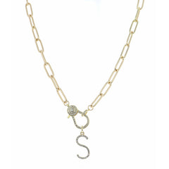 LOBSTER CLAW INITIAL NECKLACE