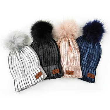 Glacier Knit Pom Hats