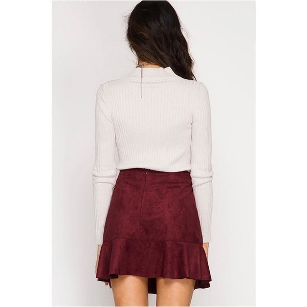 Stitched Up Suede Skirt