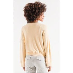 Z Supply The Sweater Knit Notch Front in Yellow Cream