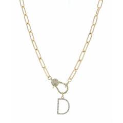 LOBSTER CLAW INITIAL NECKLACE