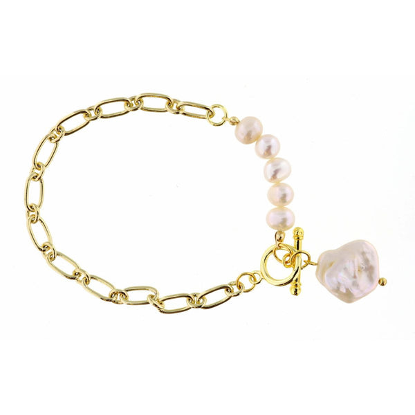 Jane Marie Pearl and Gold Caroline Bracelets