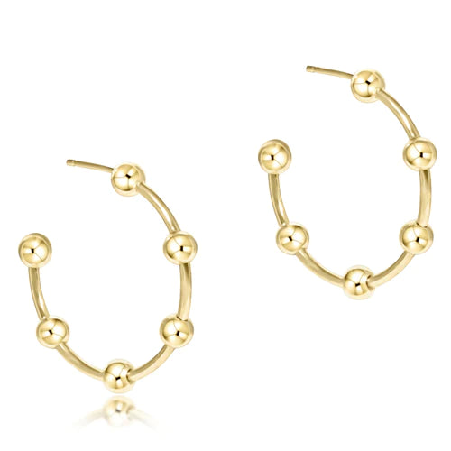 Enewton Beaded Simplicity 1" Post Hoop - 4mm Gold