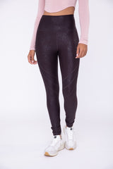 Highwaist Foil Leggings With Seam Details - 2 Colors