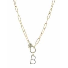 LOBSTER CLAW INITIAL NECKLACE