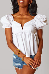Buddy Love Houston Puff Sleeve Top - White