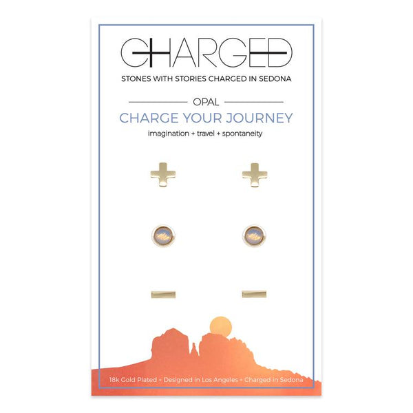 Charged Carded Gemstone Earrings