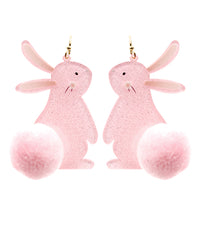 Easter Bunny Pom Pom Earrings