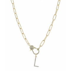 LOBSTER CLAW INITIAL NECKLACE