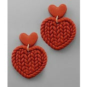 Knitted Hearts Earrings