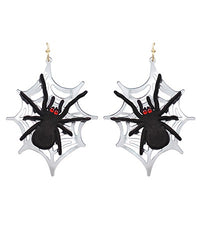 Spooky Acrylic Spider Web Earrings