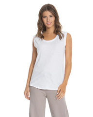 Barefoot Dreams Malibu Collection® Women's Sleeveless Slub Tee Whie