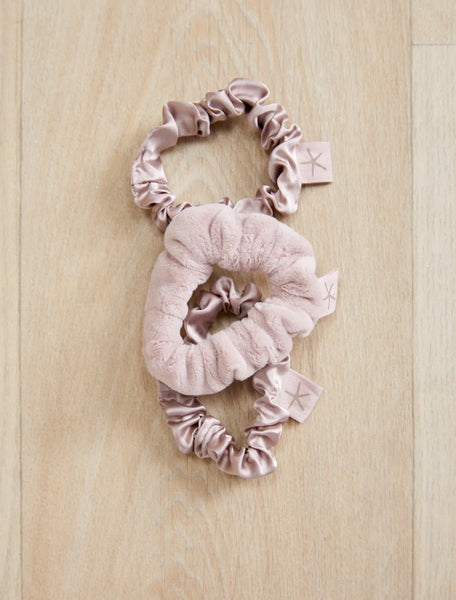 Barefoot Dreams LuxeChic and Silk Scrunchie Set-3 Colors