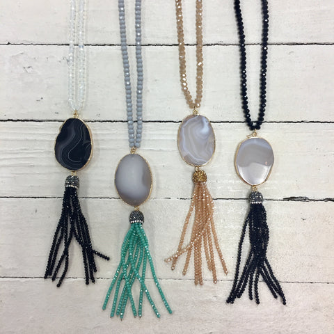 Jane Marie Beaded Tassel Necklace