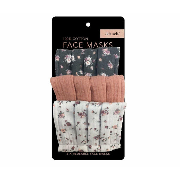 Kitsch 3pc Vintage Floral Face Mask Pack