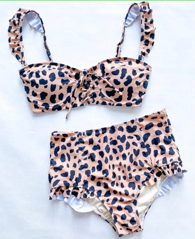 Leopard High Waisted Bikini Set