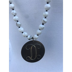 Beaded Magnesite Knotted Initial Necklace