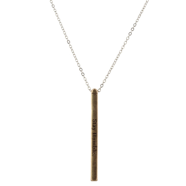 Jane Marie Gold Bar on Silver Chain Necklace