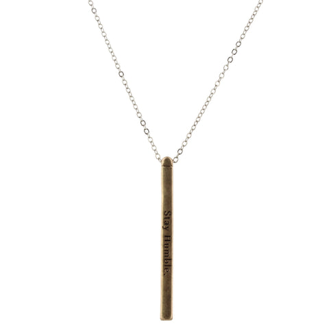 Jane Marie Gold Bar on Silver Chain Necklace