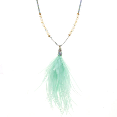 Jane Marie Beaded Feather Necklace