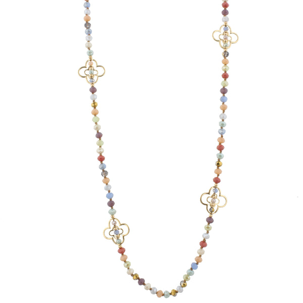 Jane Marie Handknotted Necklace with Clover Stations