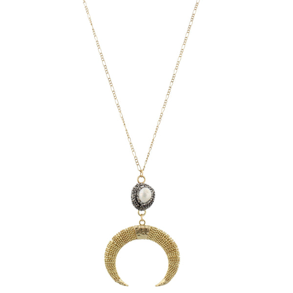Jane Marie Pearl and Horn Necklace