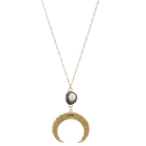 Jane Marie Pearl and Horn Necklace