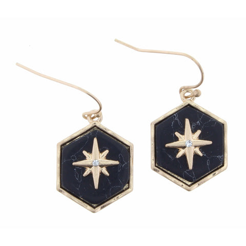 Jane Marie Texture Square and Hide Earrings