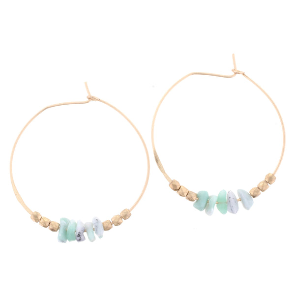 Jane Marie Gold Hoop & Stone Earrings